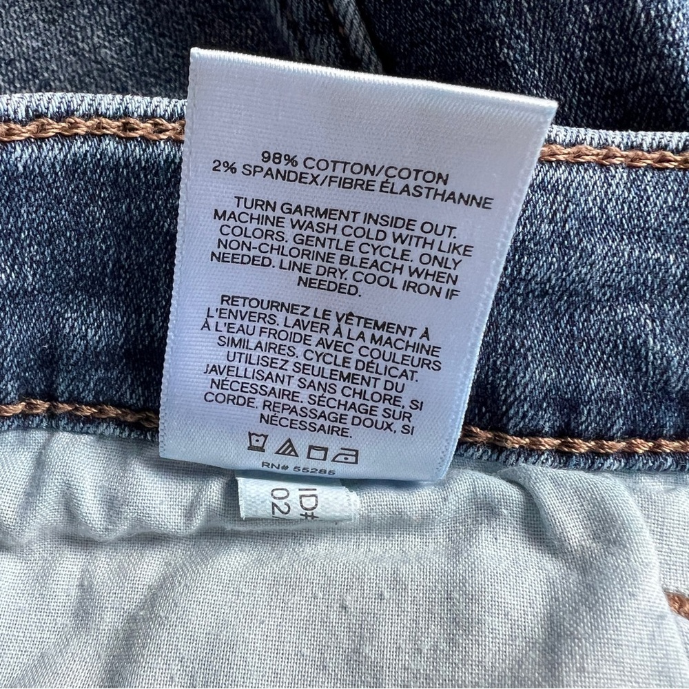 Express denim shorts 14 midi high rise frayed hem‎ embroidered floral cutoff - Picture 5 of 7